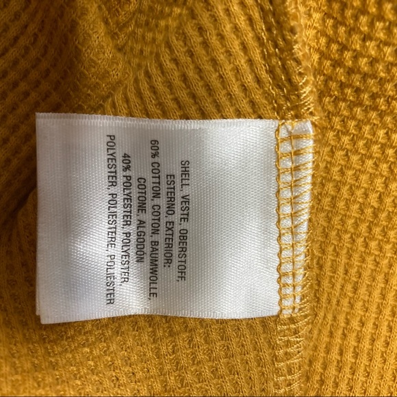 Anthro Akemi + Kin Waffle Knit Top Thermal Mustard Small - Picture 6 of 7